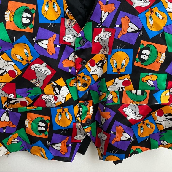 Vintage 1994 Looney Tunes Silk Waistcoat Vest - Picture 5 of 10